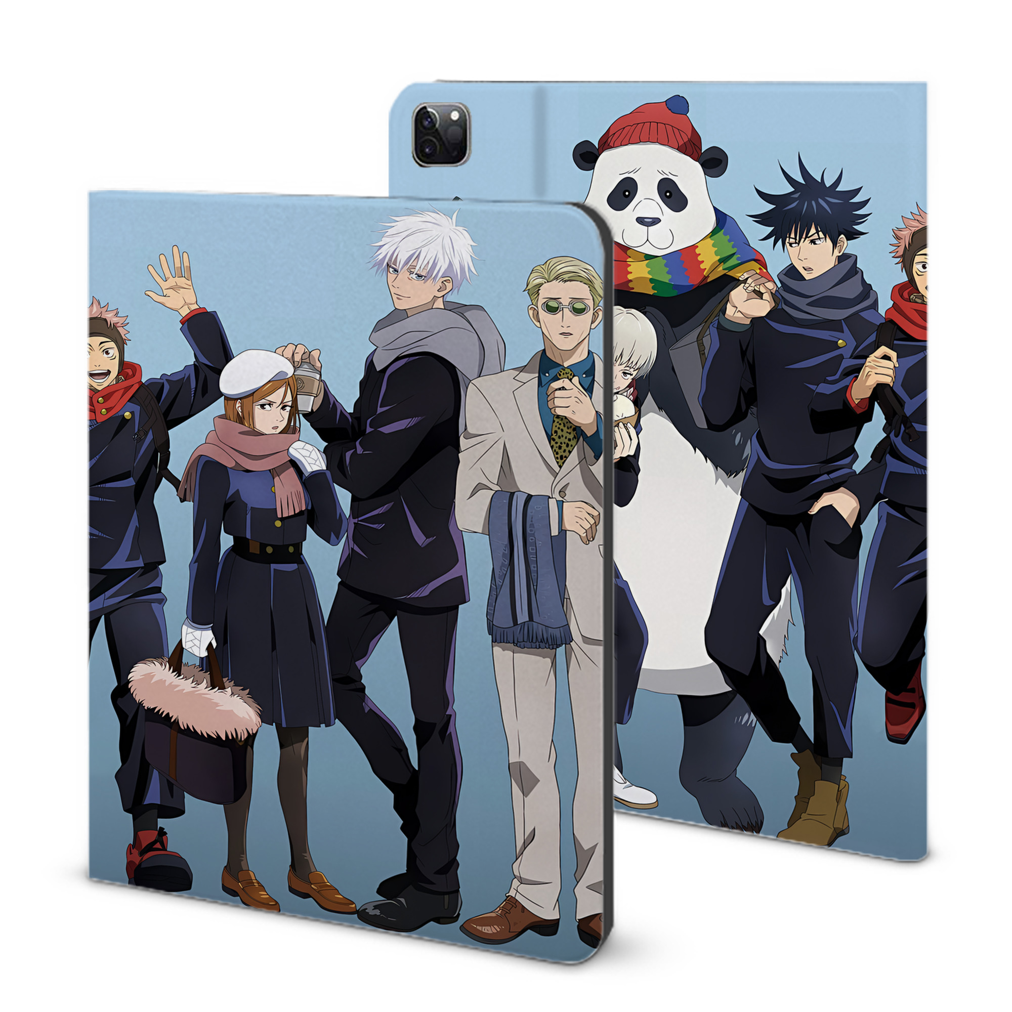 （画像用） 呪術廻戦 Jujutsu Kaisen IPad ケース ブック型 PUレザー TPU 耐衝撃 軽量 薄型 ペン収納なし 全面保護 IPad 各モデル対応